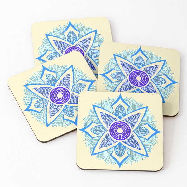 Item preview, Circuitry Mandala (Blues) designed and sold by TheRandomFactor.