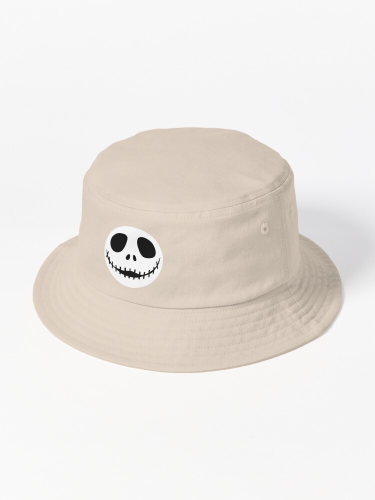 Thumbnail 1 of 6, Bucket Hat, The Patron Spirit- Nightmare Before Christmas, Skellington, Pumpkin King, White, Grin, Evil, Halloween, Christmas, Movie, Fandom, Geek, Geekery, Nerd, Nerdy designed and sold by CanisPicta.