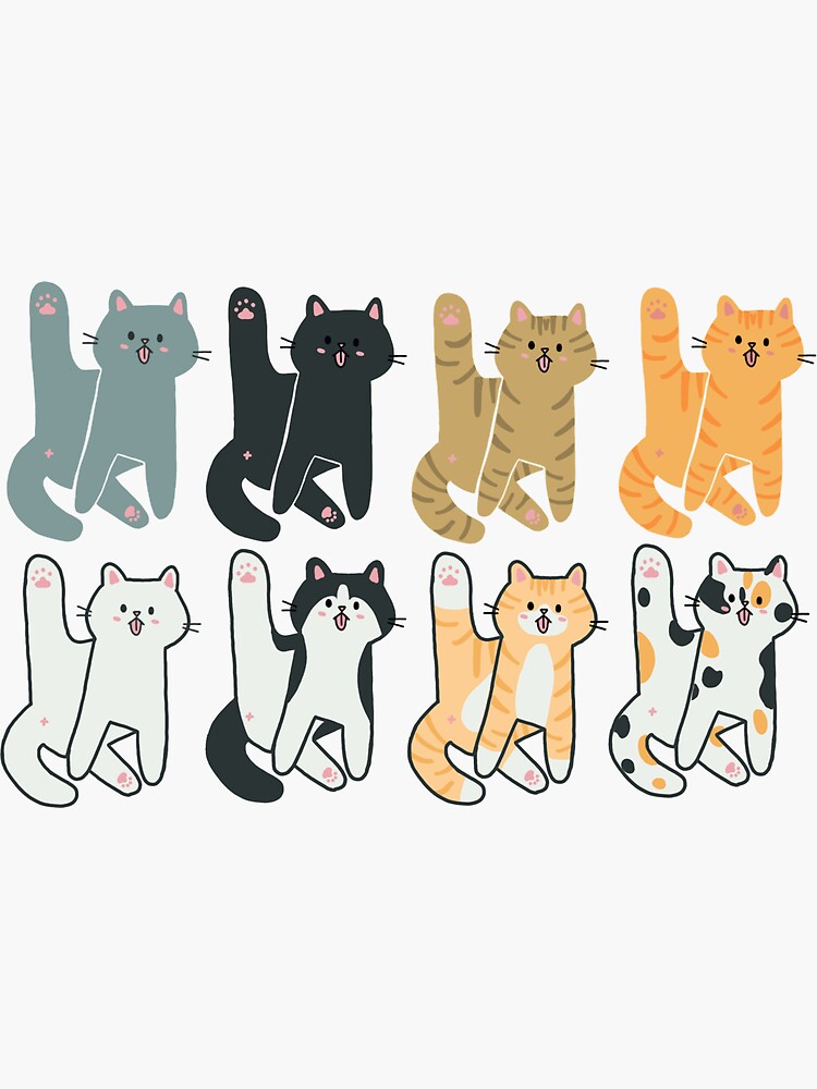 Cat Licking Butt Party Sticker For Sale By Waddleworks Redbubble