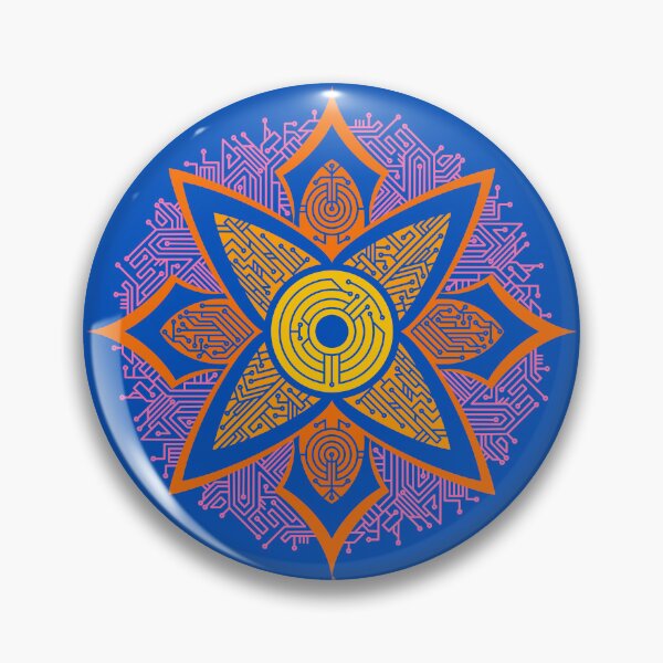 Item preview, Circuitry Mandala (yellow/orange/pink) designed and sold by TheRandomFactor.