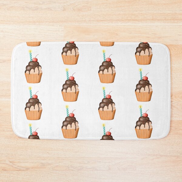 Item preview, Cute cupcake with chocolate frosting and candle designed and sold by mikhaleeevich.