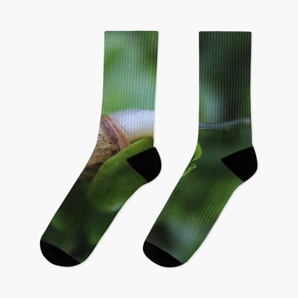 Item preview, Macro White-Сream Snail on a Green Floral Background designed and sold by r-silver.