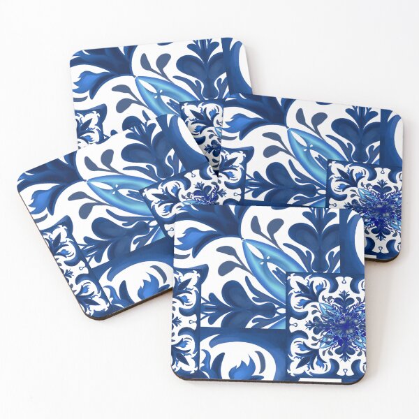 Item preview, Majolica,blue tiles,blue willow art designed and sold by MariaMarinova.