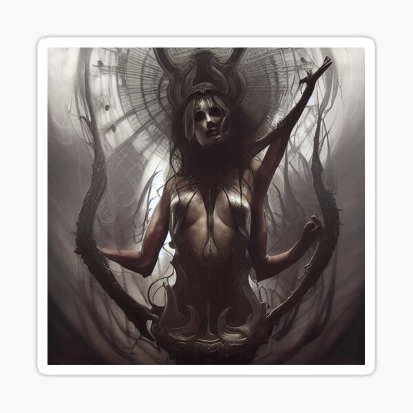 Dark Fantasy Horror Art: Goddess of Lust Sticker