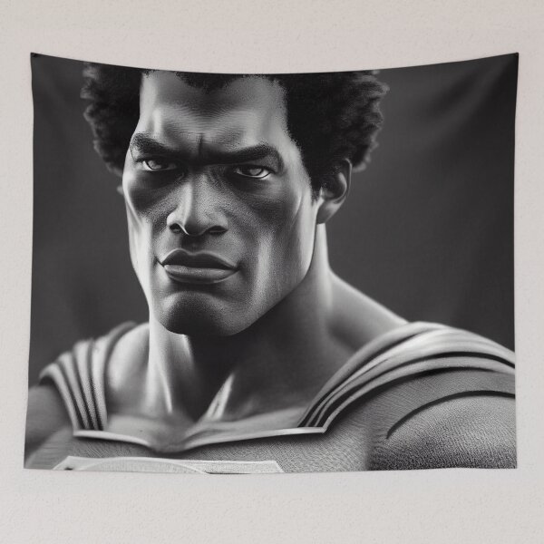 Item preview, Portrait Of An African Super Hero – Anime Cartoon African Super Hero  designed and sold by MadeByRobots.