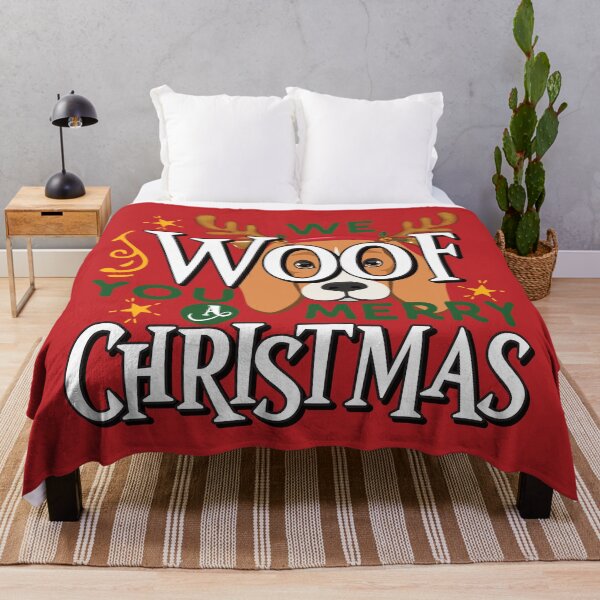 Item preview, We Woof You a Merry Christmas - Funny Beagle Dog designed and sold by DebbisPalette.
