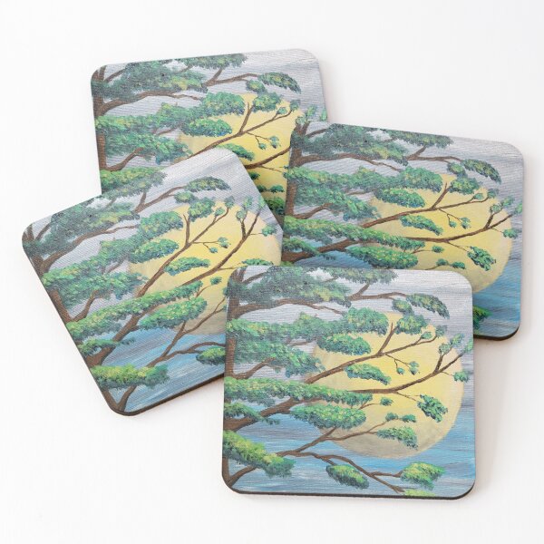 Item preview, Moon behind trees designed and sold by Angelrabbits.