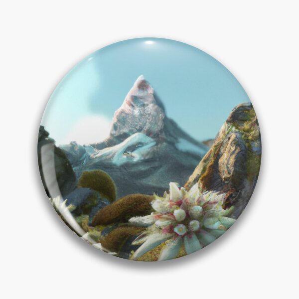Item preview, Matterhorn and Edelweiss flowers - AI generated designed and sold by LowRainAh.