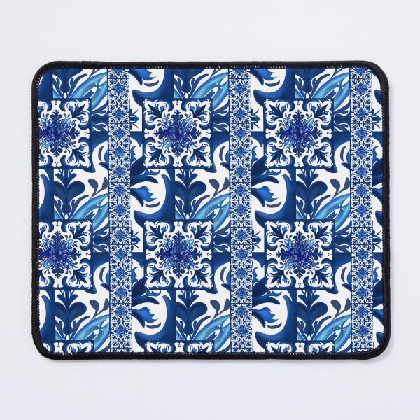 Item preview, Majolica,blue tiles,blue willow art designed and sold by MariaMarinova.