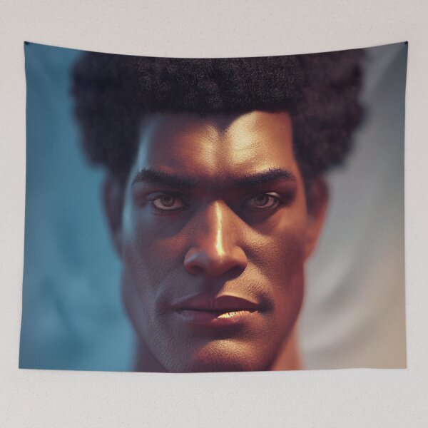 Item preview,  Portrait Of An African Super Hero – Anime Cartoon African Super Hero  designed and sold by MadeByRobots.