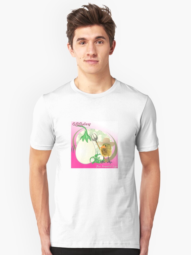 Alternate view of Two Scrambled Eggs - EGGplant Slim Fit T-Shirt