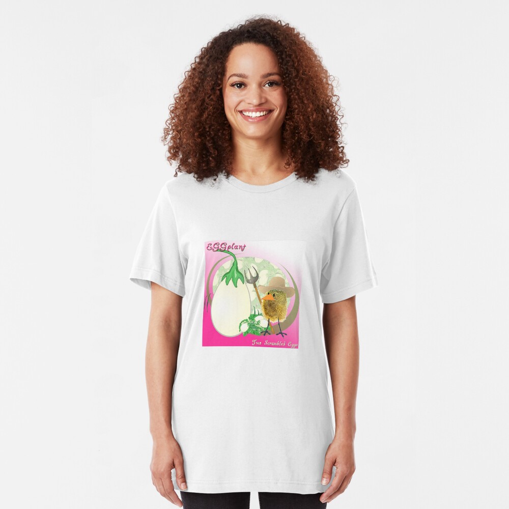 Two Scrambled Eggs - EGGplant Slim Fit T-Shirt