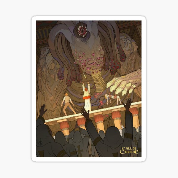 Masks of Nyarlathotep - The Black Pharaoh - Art by Andrey Fetisov Sticker
