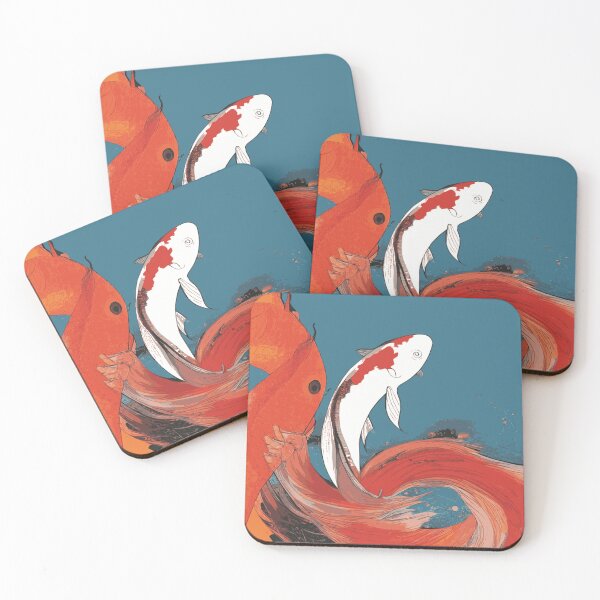 Item preview, Koi Fish Abstract Orange Blue designed and sold by Nonshape.