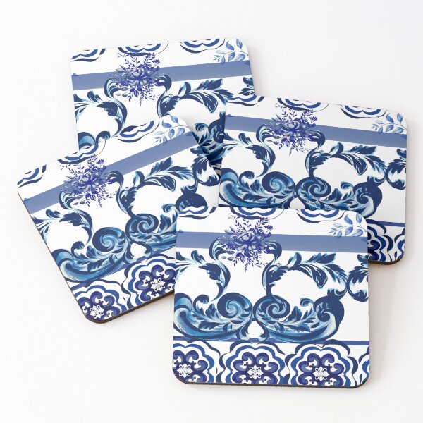 Item preview, Majolica,blue tiles,blue willow art designed and sold by MariaMarinova.