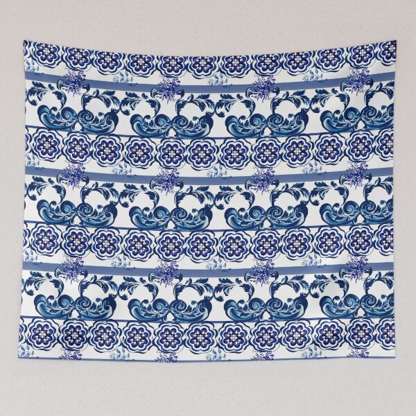 Item preview, Majolica,blue tiles,blue willow art designed and sold by MariaMarinova.