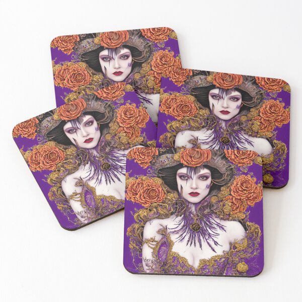 Item preview, Violet Model Feather Dress Wall Art designed and sold by @adorcharm Modern & Classic AI Art.