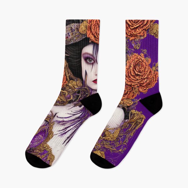 Item preview, Violet Model Feather Dress Wall Art designed and sold by @adorcharm Modern & Classic AI Art.