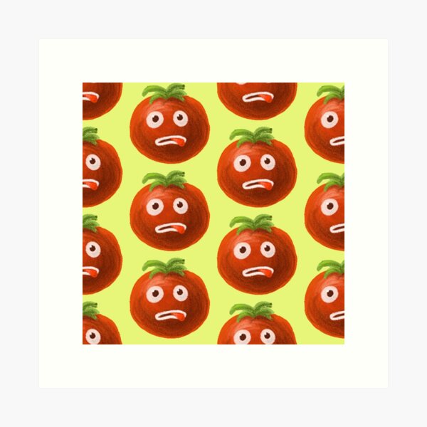Funny Cartoon Tomato Pattern Art Print