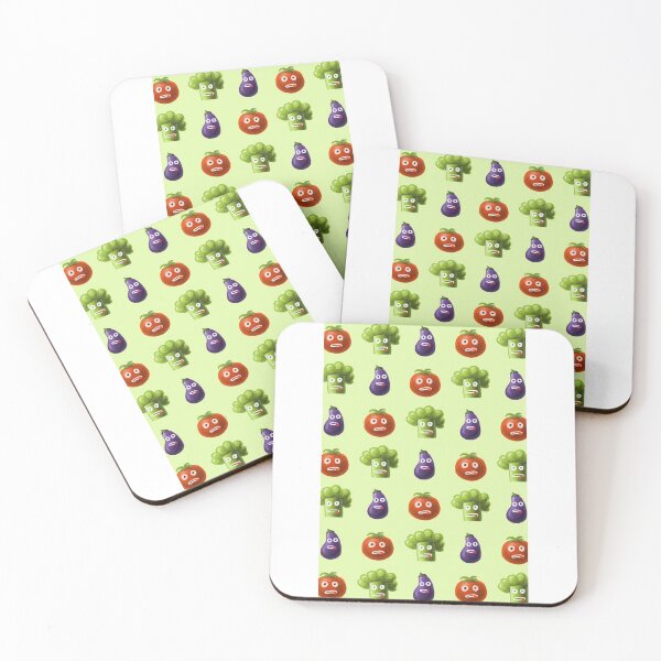Item preview, Tomato Broccoli and Eggplant Funny Cartoon Vegetables Pattern designed and sold by Boriana Giormova.