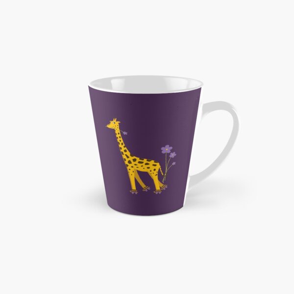 Purple Cartoon Funny Giraffe Roller Skating Tall Mug