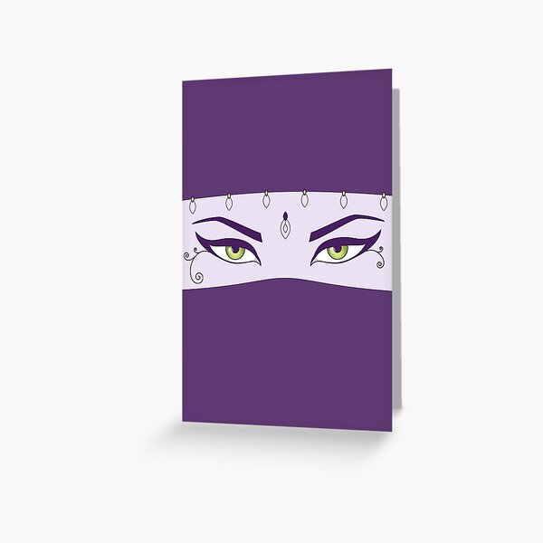 Oriental Dancer Woman With Green Eyes Greeting Card