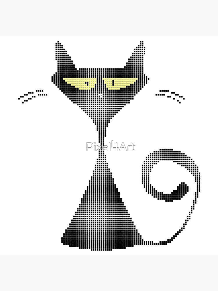 Black Cat Pixel Art Poster For Sale By Pixel4art Redbubble 3034