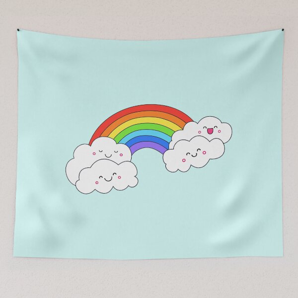 Item preview, Cute rainbow and happy clouds designed and sold by mixMixtli.