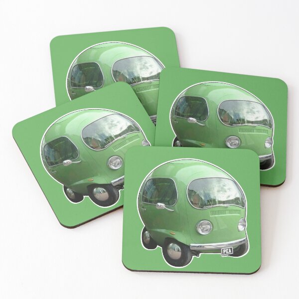 Item preview, Green PEA Car vehicle sweet funny round illustration  designed and sold by Motorenkammer.