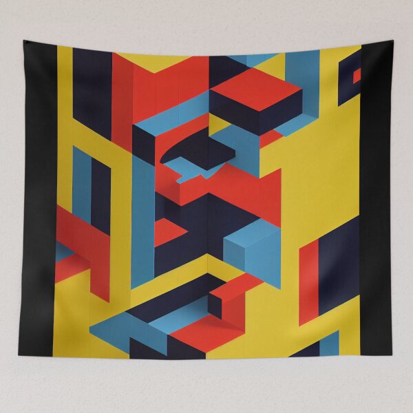 Item preview, Abstract Cubistic Yellow, Red & Blue designed and sold by Stanley de Wekker.