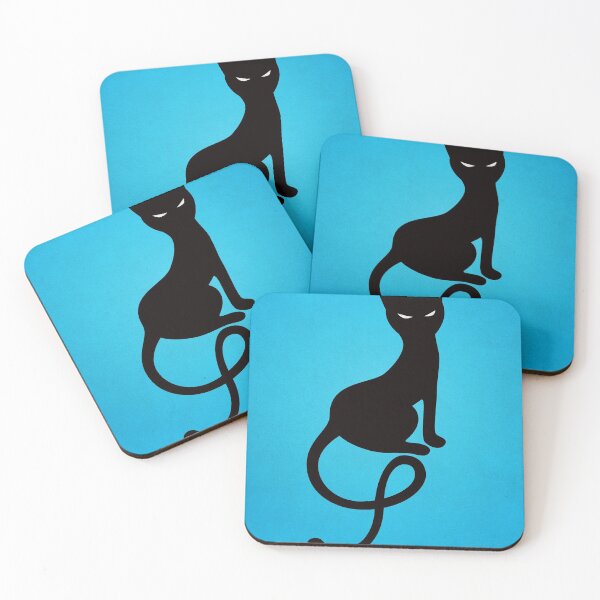 Item preview, Blue Gracious Evil Black Cat designed and sold by Boriana Giormova.