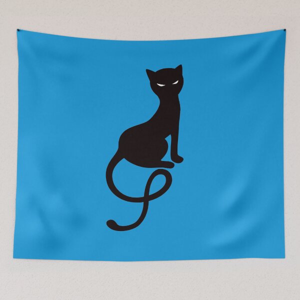 Item preview, Blue Gracious Evil Black Cat designed and sold by Boriana Giormova.