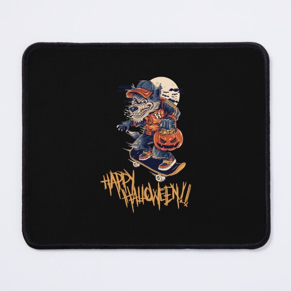 Aperçu de l'œuvre Joyeux Halloween Loup Skateboard créée et vendue par TajfunX.