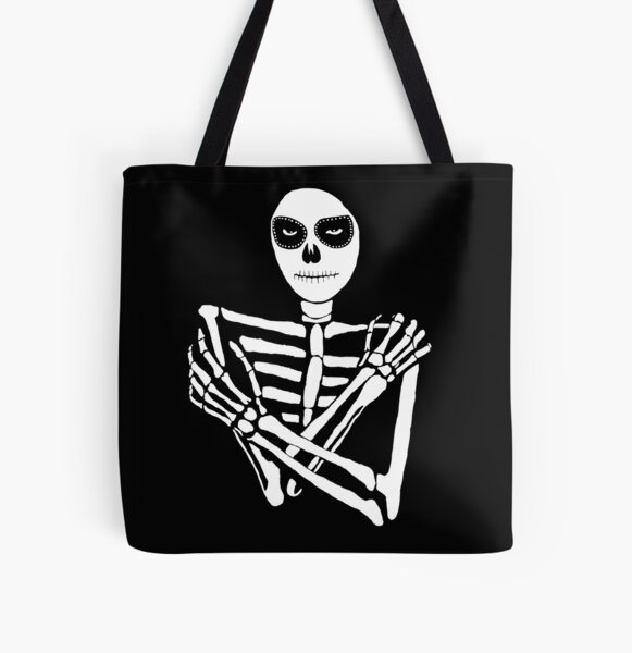 Three Pockets Frida and Mariachi Skeleton Tote Bag in Vinyl Material