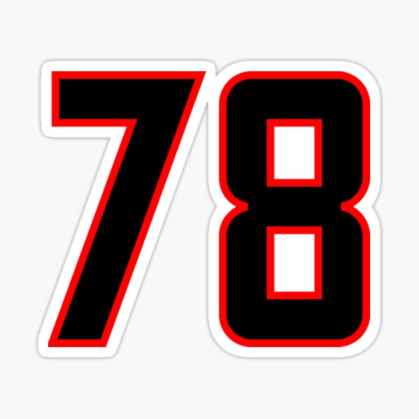 Sports Number 77, red black color lucky sport seventy seven Sticker for  Sale by ArtIsParty