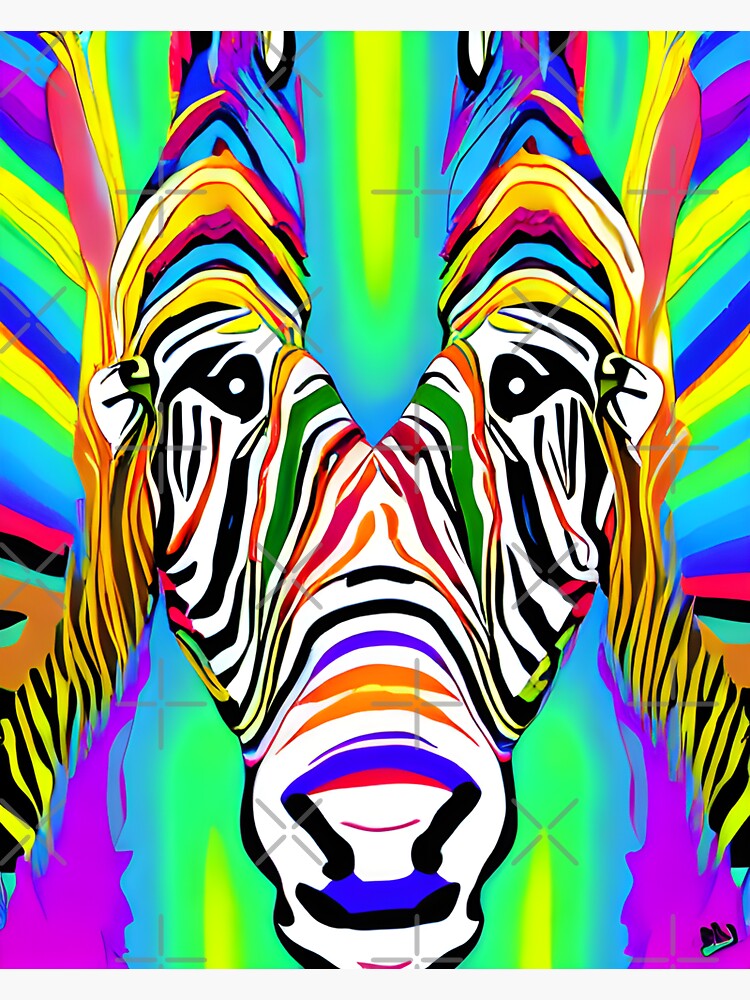 "Rainbow Psychedelic Zebra Face" Sticker for Sale by winterswinner