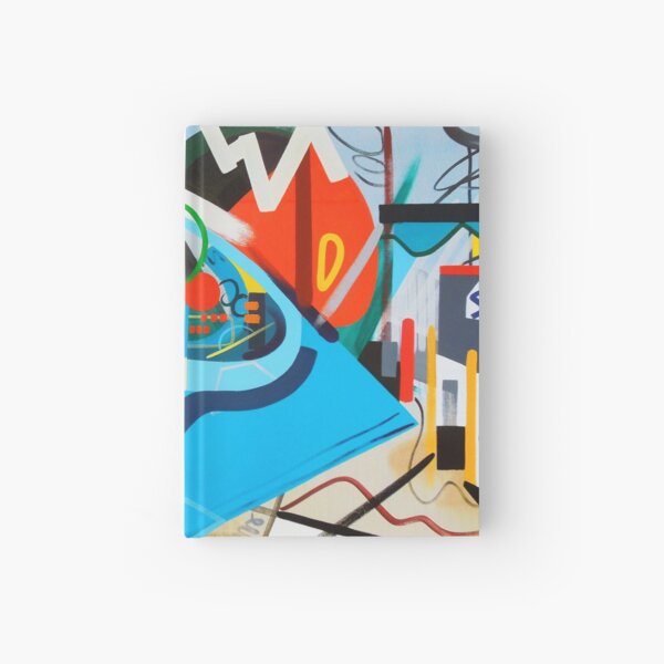 Abstract Blue and Orange Art Print Hardcover Journal