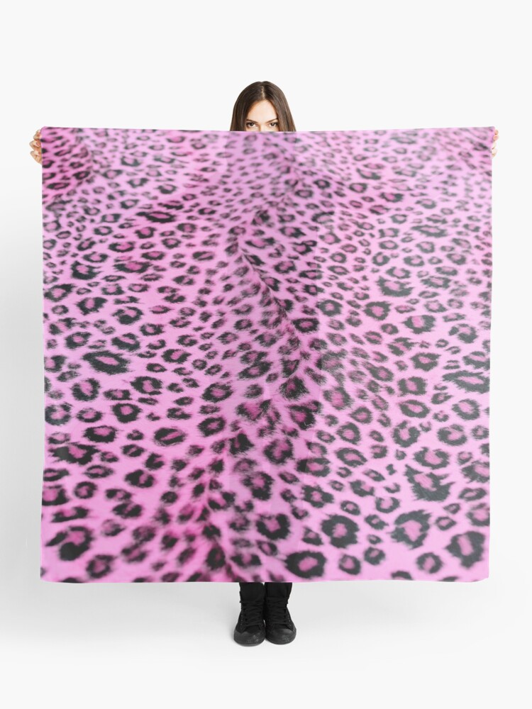 Leopard Silk Scarf - Pink