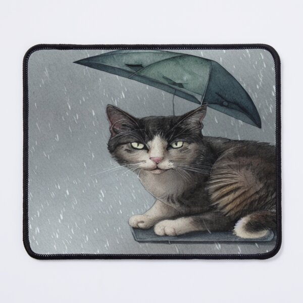 Item preview, Cat and the rain designed and sold by TravelingOak.