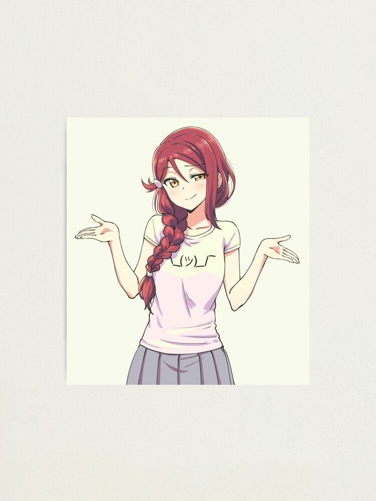 "Anime Girl Shrug" Photographic Print for Sale by Kkona Redbubble