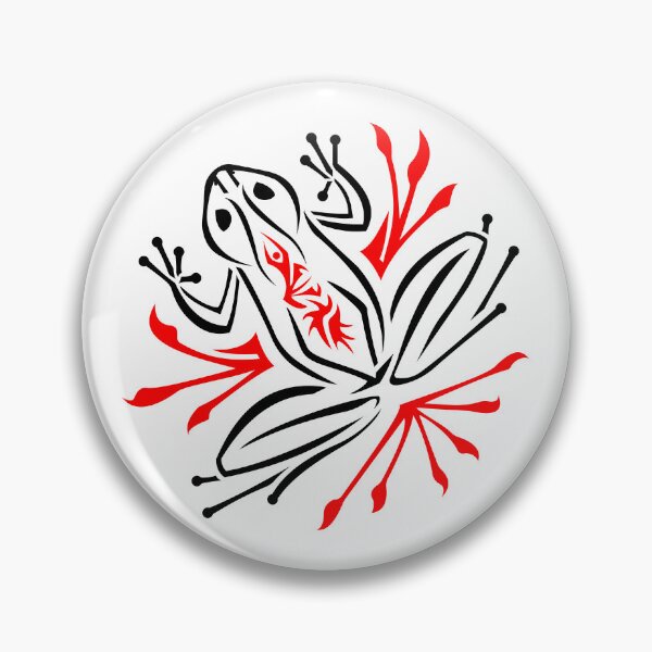 Item preview, Black and Red Frog - Abstract / Tribal - Cute Frog designed and sold by SfidaDesigns.