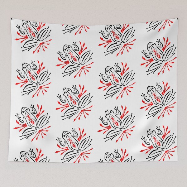 Item preview, Black and Red Frog - Abstract / Tribal - Cute Frog designed and sold by SfidaDesigns.