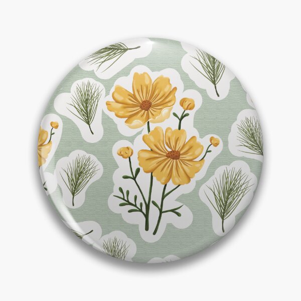 Item preview, Yellow Autumn Flower Sticker Pattern (Mint) designed and sold by Geo De la Cruz.