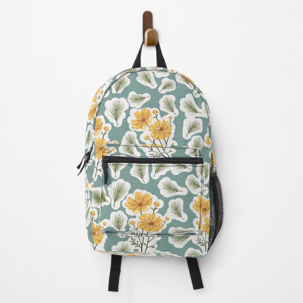 Item preview, Yellow Autumn Flower Sticker Pattern (Teal) designed and sold by Geo De la Cruz.
