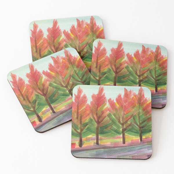 Item preview, Red Green Autumn Trees designed and sold by Alexandria Levin.