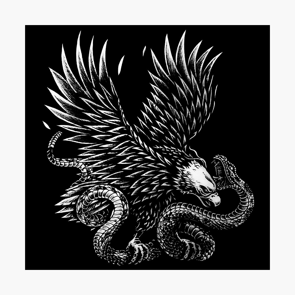 Traditional Bald Eagle Fighting Snake Tattoo Poster for Sale by Cesar  Caligula  Redbubble