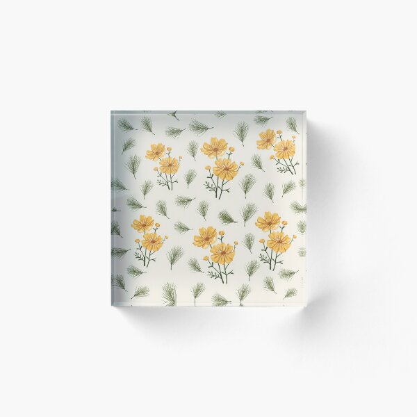 Item preview, Yellow Autumn Flower Sticker Pattern (Cream) designed and sold by Geo De la Cruz.