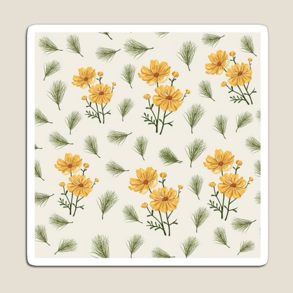 Aperçu de l'œuvre Motif d'autocollant de fleur d'automne jaune (crème) créée et vendue par Geo De la Cruz.