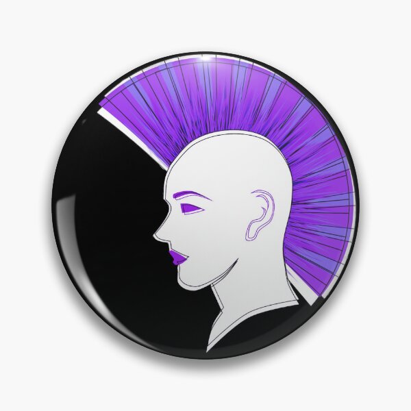 Item preview, Silueta con Mohawk púrpura, peinado inusual designed and sold by Dven-Clothes.