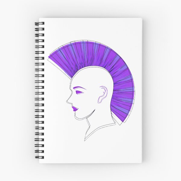 Artikelvorschau, Silhouette mit lila Mohawk, ungewöhnliche Frisur entworfen und verkauft von Dven-Clothes.